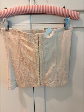 Deadstock Flexees Beige Jacquard Waist Cincher Corset Shapewear Size Large